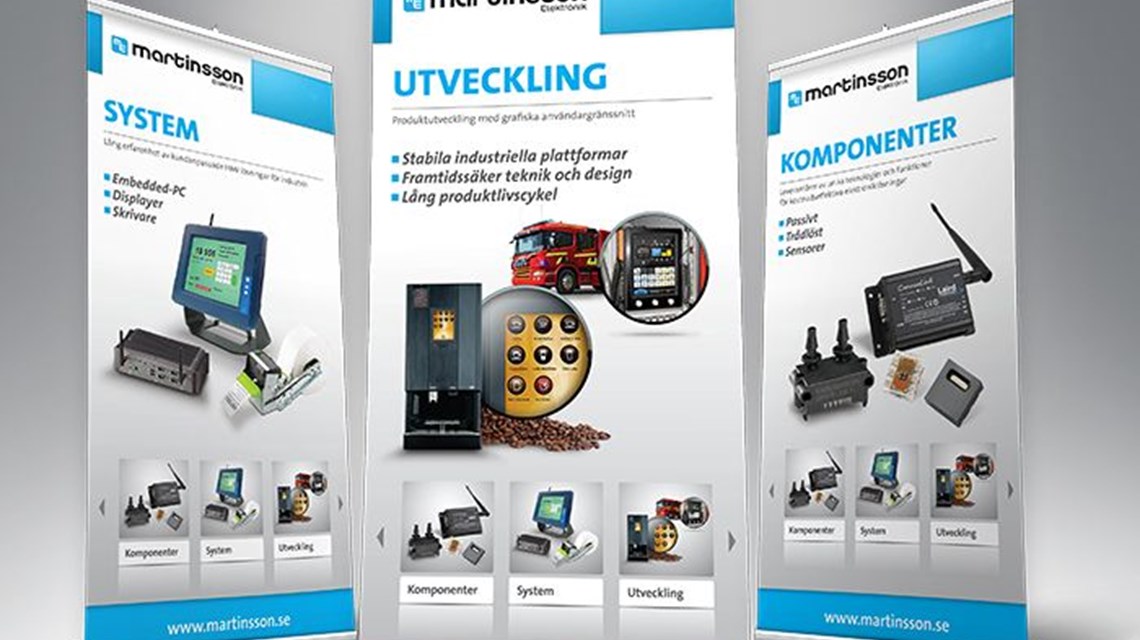 Formgivning och produktion roll ups Formgivning och produktion roll ups