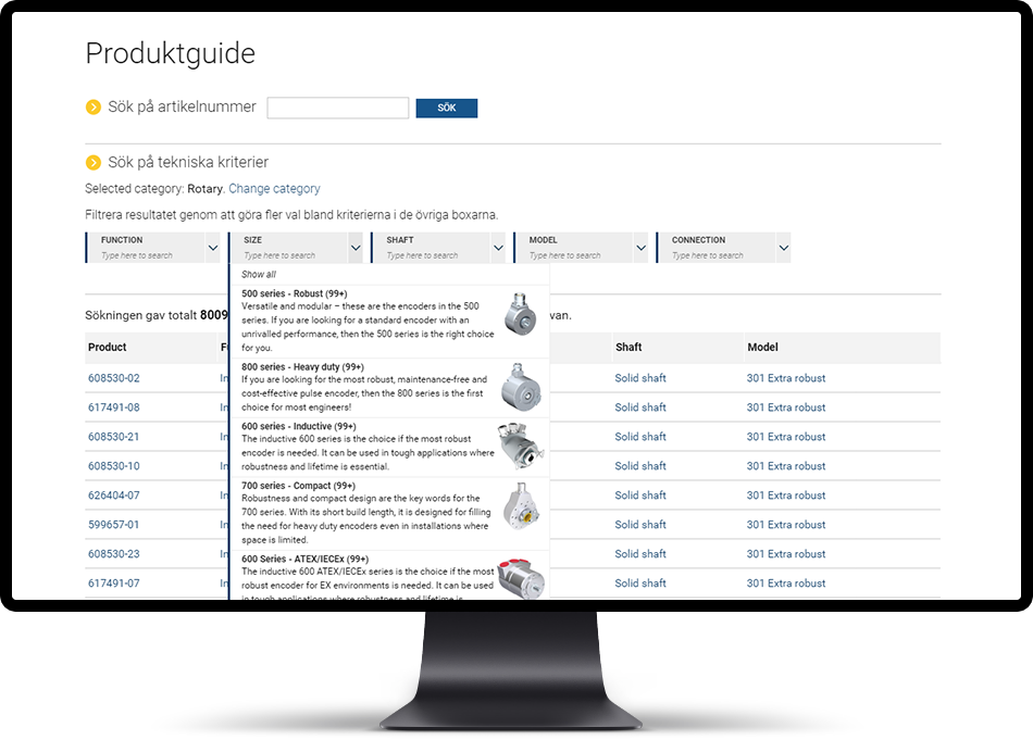 Webbutveckling produktmodul PIM system