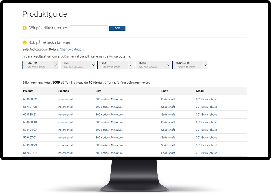 Webbutveckling produktmodul PIM system