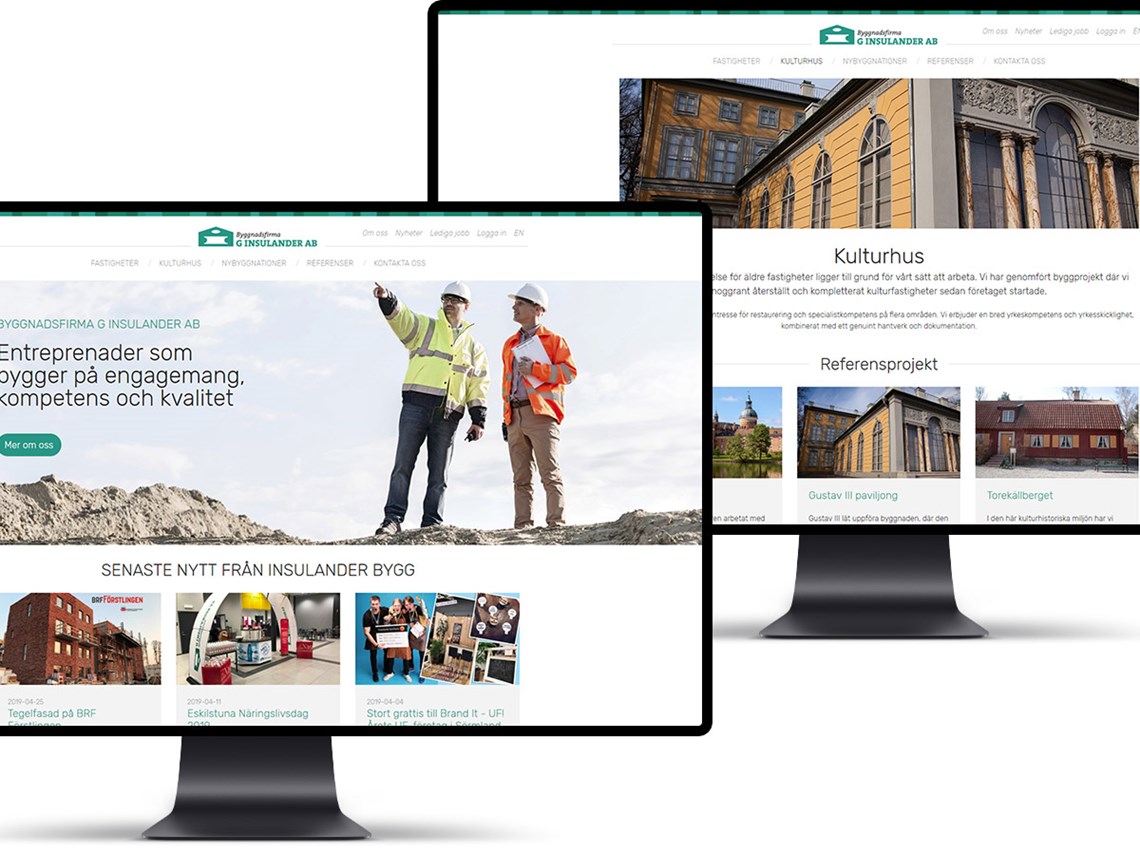 Insulandersbygg Webbplats Umbraco CMS