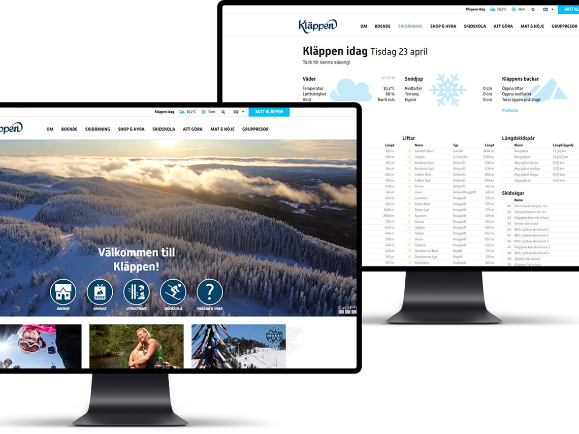 Kläppen Ski Resort Webbplats Episerver