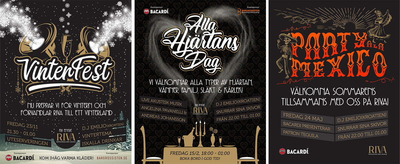 Restaurang Riva Eventposters