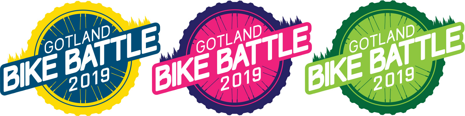Gotland Bike Battle Logotyp Färgvarianter